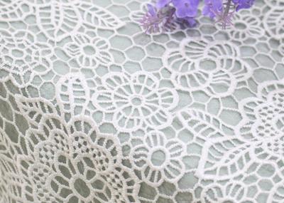 Tela solúvel em água do laço dos vestidos de casamento com laço floral do poliéster químico