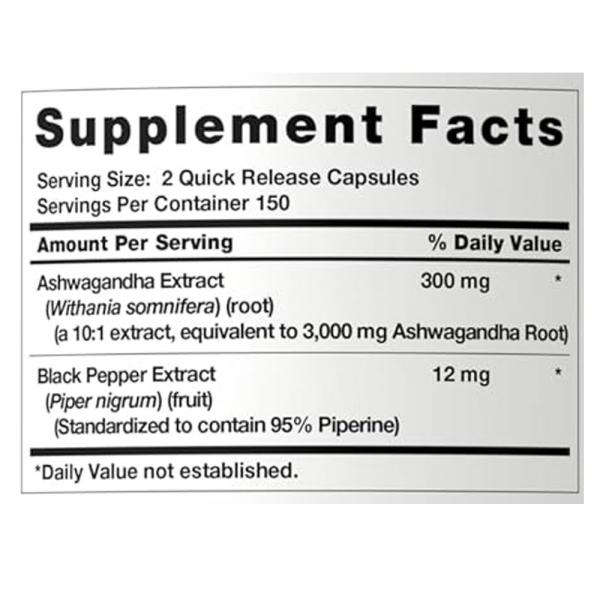 3000mg Ashwagandha Root Extract Capsules Supplements For Immuneti Support