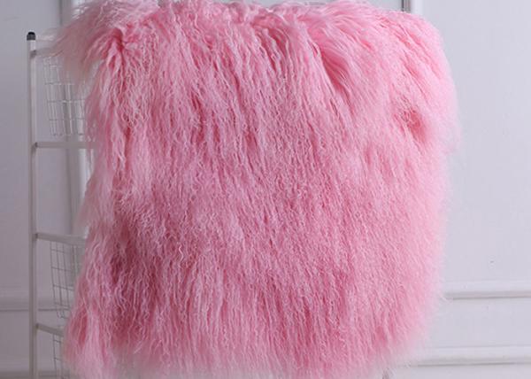 Enfoncez le doux chaud de couverture mongole couvrante de peau de mouton de jet avec couleur crue/teinte