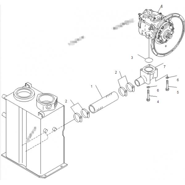 PC60-7 708-1W-00042 Excavator Hydraulic Pump Steel Komatsu Main Pump Assy