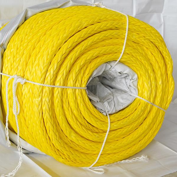 Heavy Duty 12 Strand Braided UHMWPE Mooring Rope 28mm-96mm HMPE Towing Rope