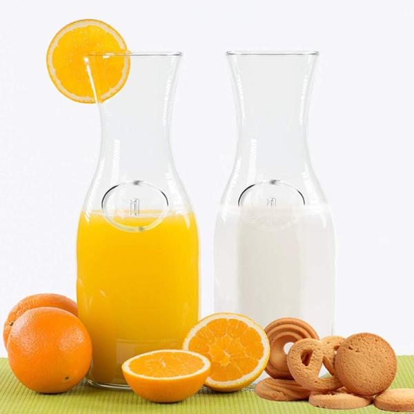 Dishwasher Safe Empty Juice Bottles , Iced Tea Wide Mouth Glass Bottle