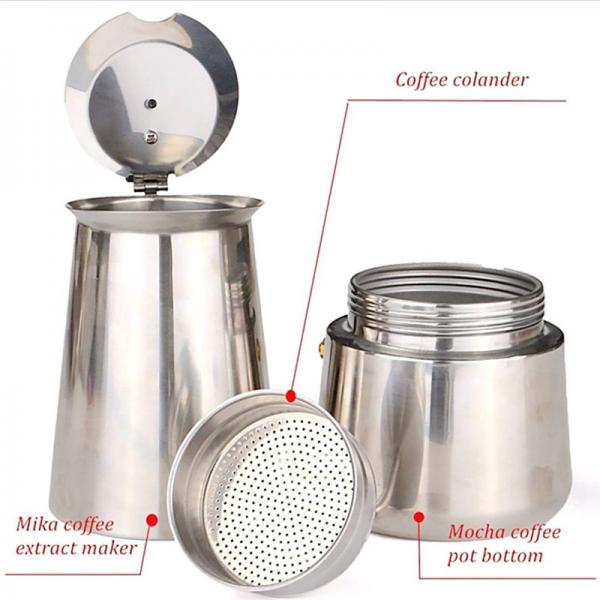 Coffee Tea Tools 6 Cup Stainless Steel Moka Pot Espresso Coffee Maker by Bialetti