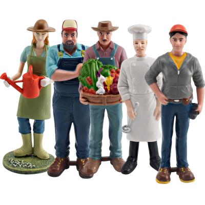 5 PCS Pessoas no trabalho Modelo brinquedo fingir Profissionais Figurinas Figura de carreira Pessoas individualmente pintadas à mão Brinquedos