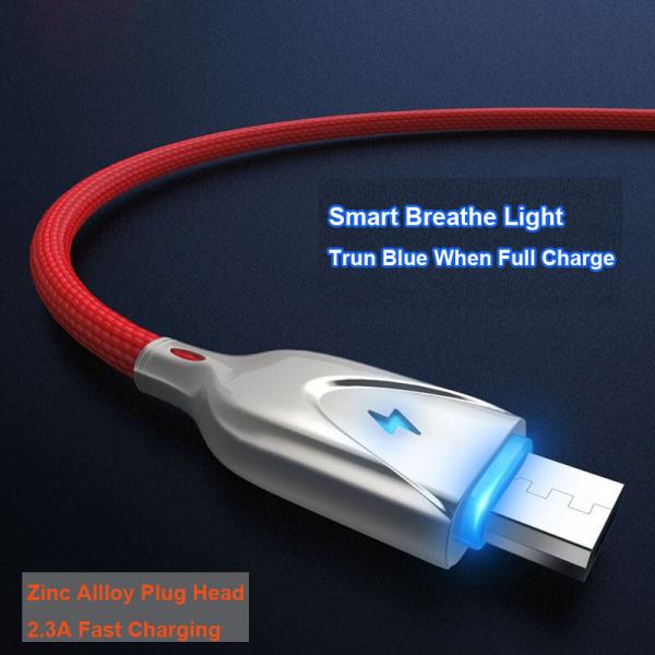 3A Max Fast Charger Cable Copper Fabric Braided Zinc Alloy Material