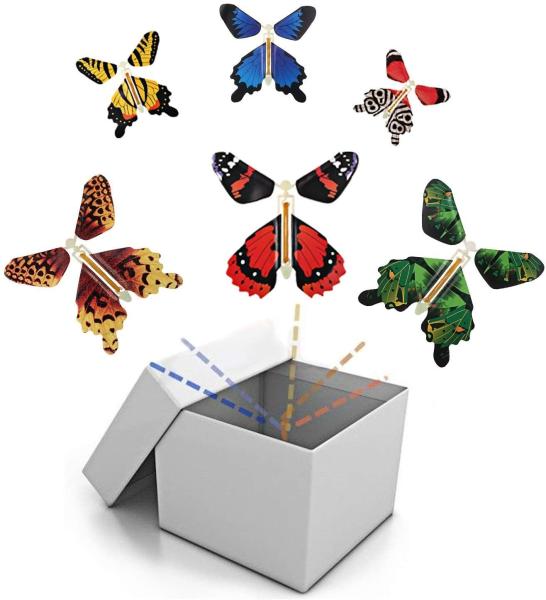 Wind Up Magic Flying Butterfly Toys Great Surprise Card For Kids 4.5*3.9 Inch