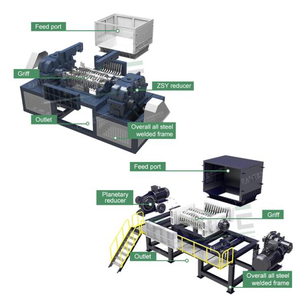 Two Shaft Scrap Metal Steel Iron Aluminum Metal Steel Scrap Shredder