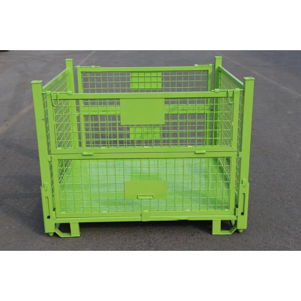High Load Capacity 4 Stackable Pallet Cage Industrial Folding Metal Pallet Cage