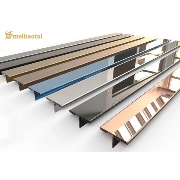 ASTM 8FT Stainless Steel Tile Edging Strip Decoration Profile T Tile Trim