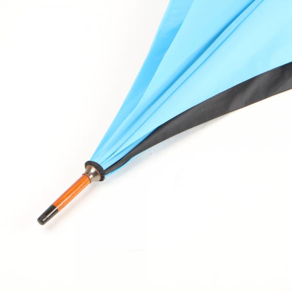 Promotional Events Cool Golf Umbrella , Wooden Stick Umbrella With Logo Printing