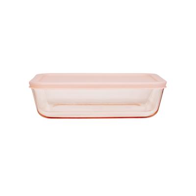 Contenant alimentaire en verre coloré pulvérisé avec couvercle PE