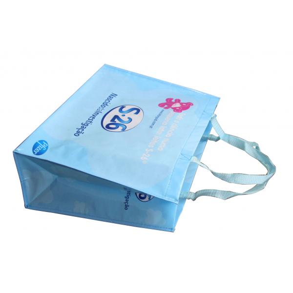 Light Blue PP Woven Shopping Bags for Baby Products recycle waterproof