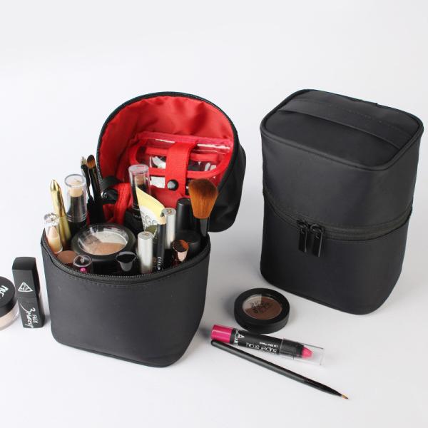 Professional Custom Pure Color Black Ladies Toiletry Bag Case Waterproof