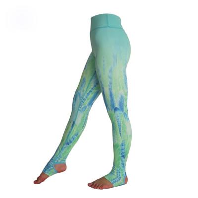 A ioga larga Stretchable à moda da sublimação da cintura arfa o comprimento completo do Activewear da ioga