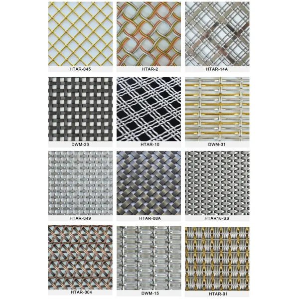 Decorative Metal Crimped Stainless Steel Flat Wire Screen Mesh for Furniture Cabinets