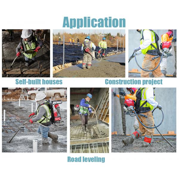 Flexible Shaft Length of 2.5m/3m Backpack Gasoline Concrete Vibrator Machine for Construction Works and Vibration Work