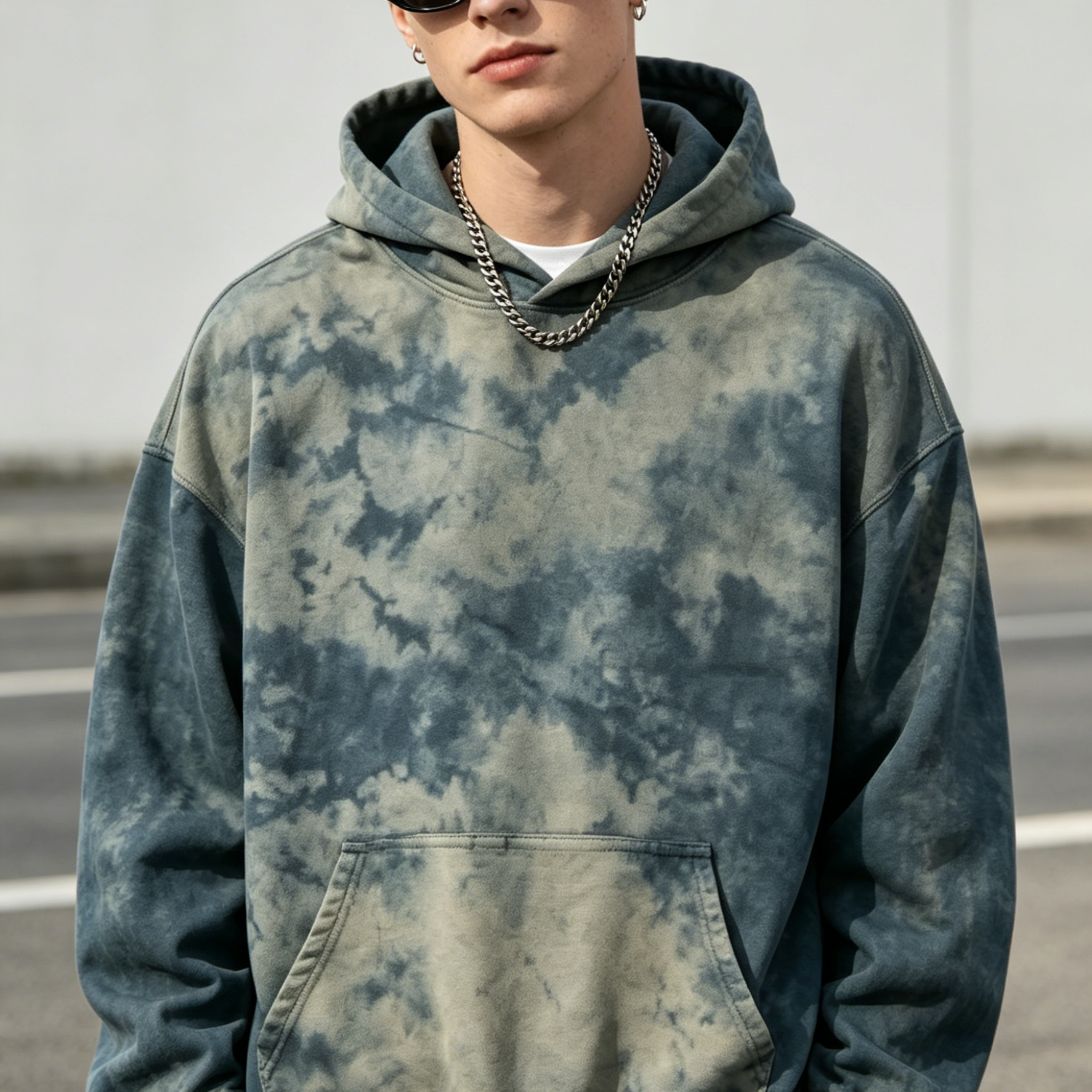 351GSM - 400GSM Stone Wash Hoodies V Neck Y2K Vintage Hoodie For Youth