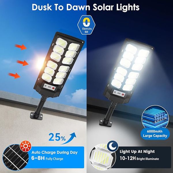 200W High-Brightness Solar Security Light with 576pcs LED Beads and IP65 Waterproof for Outdoor Use
