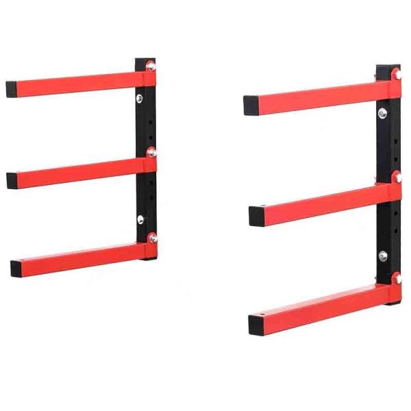 6 Levels Wall Mounted Steel Storage Rack for Lumber Skis and Pipes Storage Holders Racks