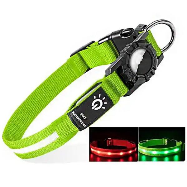 Waterproof Light Up LED AirTag Dog Pet Collar Night Lights for Dogs and Night