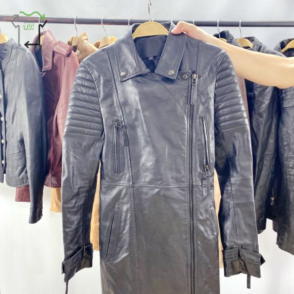 Men's Second Hand Leather Jacket Retro Vintage Zipper Used Winter Coats In Bales