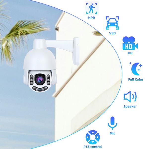 YGHT 5MP Motorized Zoom Outdoor Security Camera With Full Color Night Vision & Two-Way Audio, H.265, PTZ, IP67 Waterproof Camera