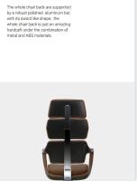 Nylon Castor PU Leather Office Chair Adjustable High Back Executive Swivel Chair