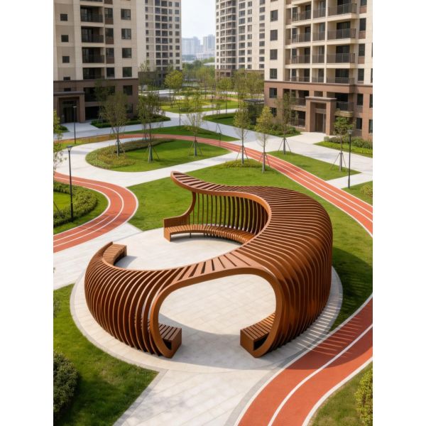 Creative Free Form Curved Corridor Sculptural Walkway Art For Luxury Real Estate Commercial