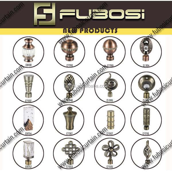 Crystal Glass Curtain Rod Finials