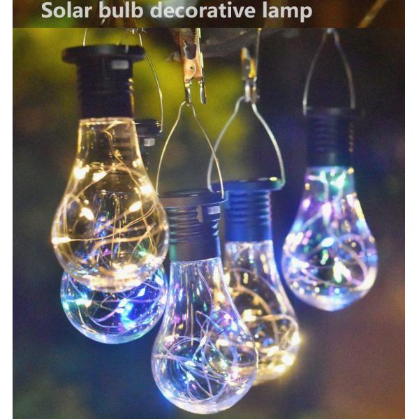 Solar Light Bulb Hanging Outdoor Garden Camping Lighting LED Solar Lamps 6 - 8 Hours