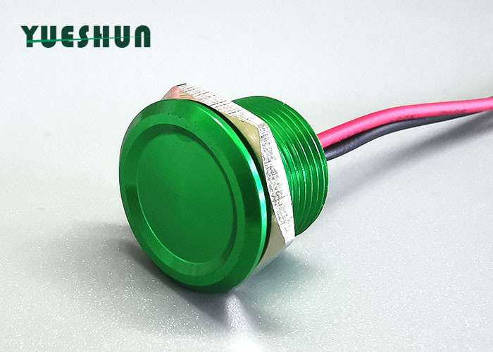 Переключатель касания зеленого Flathead провода 22mm 15cm мгновенный Piezo