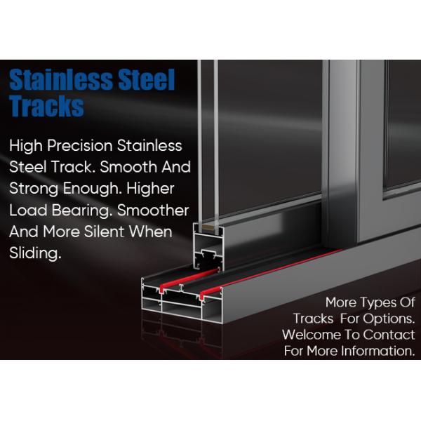 Windproof 1.8mm External Aluminium Sliding Doors With Wind Resistant Function