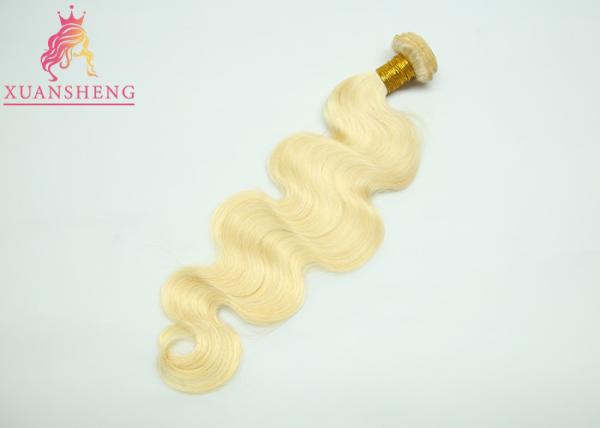 100% 613 Blonde Hair / Body Wave Hair Extensions Colorable Thick Bottom