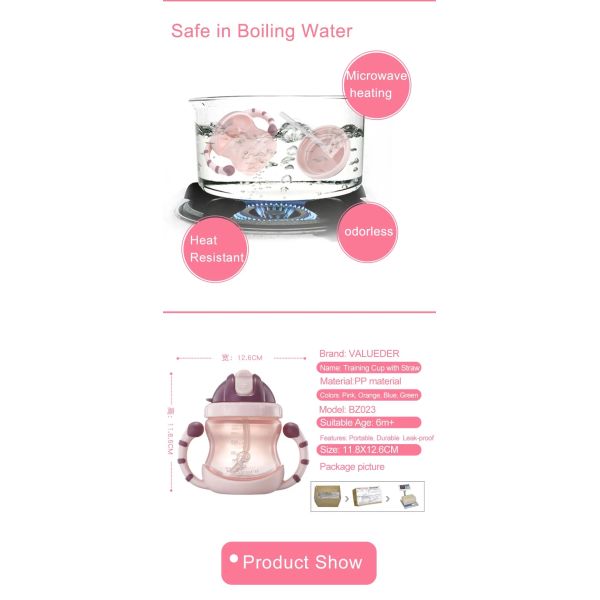 Promotion à l'épreuve des fuites Baby Sippy Cup pour bébé de 6 mois