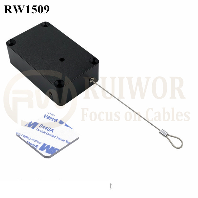 RW1509 Cuboid Multifunctional Retractable Cable With Size Customizable And Fixed Loop End For Retail Product Display Protection