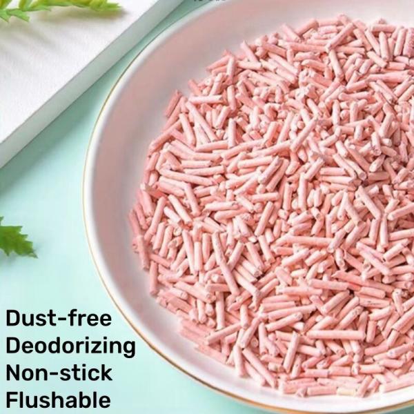 Différentes saveurs Tofu Pêche Litter de chat Pet Safe Non toxique Poids léger Bonne solubilité dans l'eau