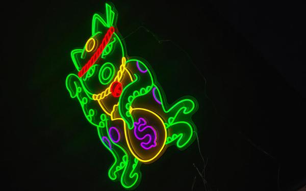 Presente do negócio da placa de Cat Neon Bar Signs Lighting da fortuna da cor do RGB
