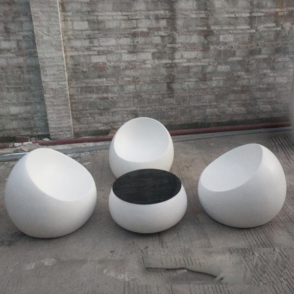 Customized Fiberglass Furniture Fiberglass Resin Table Sets In Vibrant Colors
