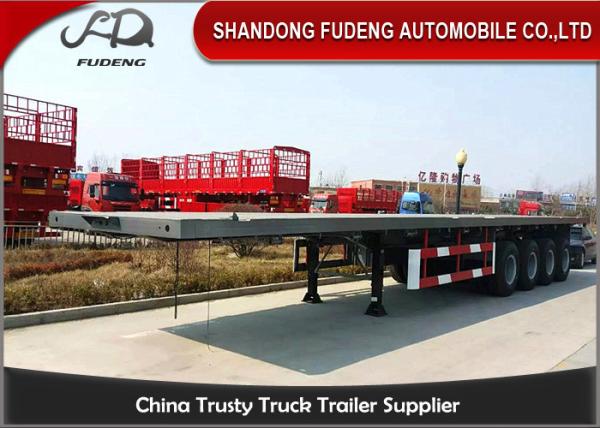 4 axles flatbed container semi trailer 60 ton capacity with container lock