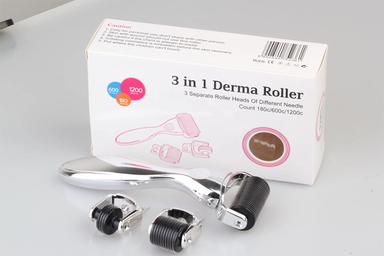OEM/ODM customized brand 3 In 1 Drs Derma Roller For Anti Aging Stainless Steel Titanium
