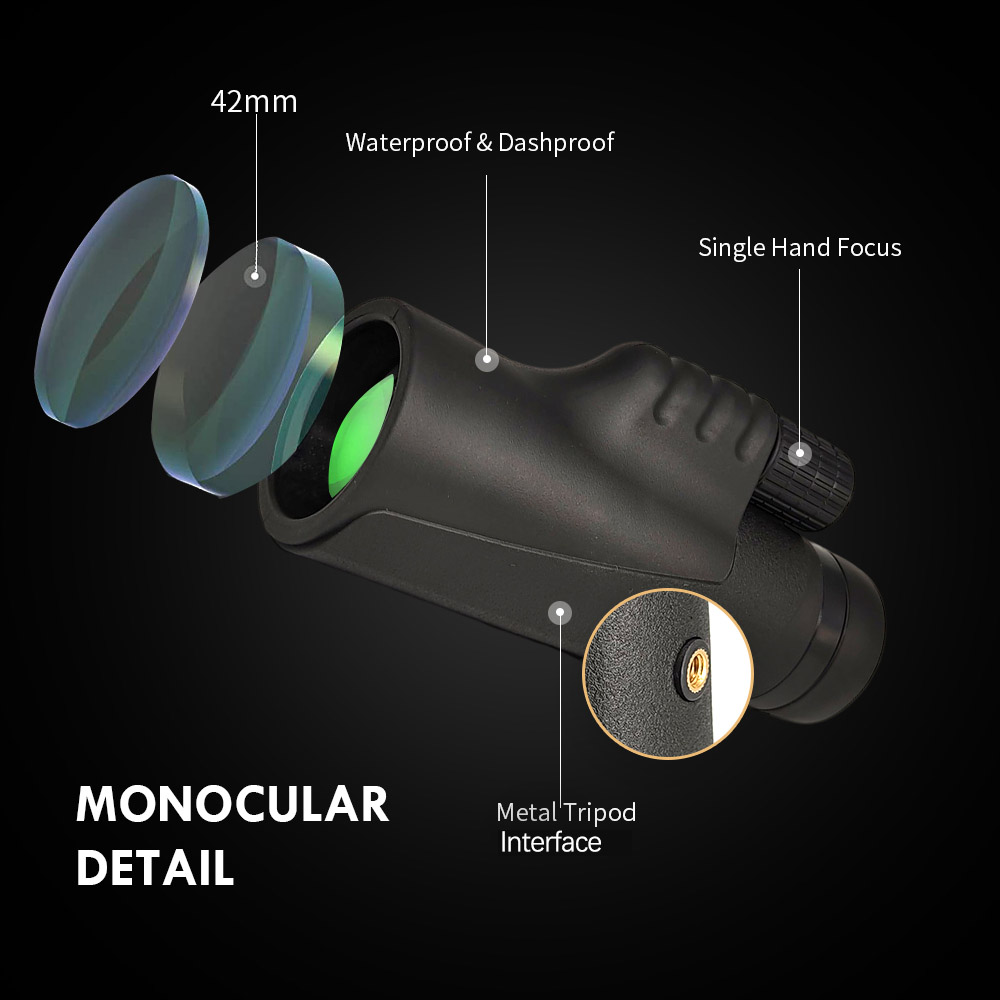 Оптически стеклянный сигнал Monocular 12x50 телеобъектива со сферически объективом