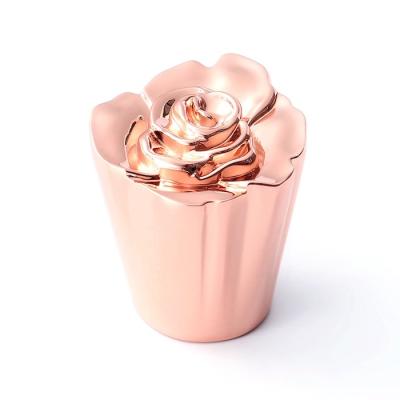 Modern Luxury Unique Design Plating Gold Color Zinc Alloy Die Casting Perfume Bottle Caps Fits Most Bottles As Requested Design