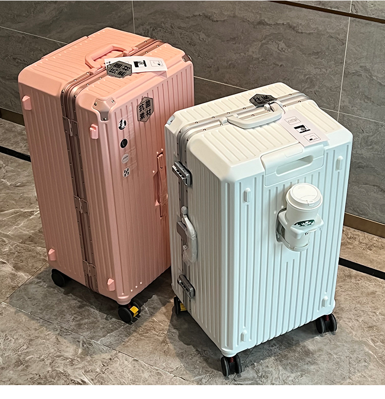 PC Fabric Aluminum Frame Suitcase  Business Travel  Luggage With Tsa Locks Built In