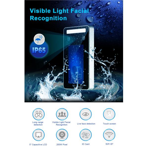 Водоустойчивая лицевая система управления доступом опознавания IP65