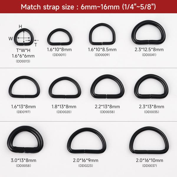 Customized Logo Acceptable Plated 16mm D Ring Hardware for Bag Strap Webbing Sewing