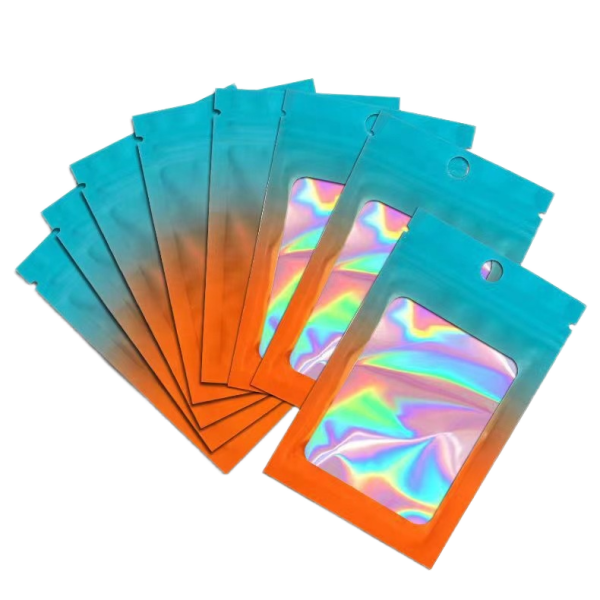 Wholesale Price Reusable Holographic Zip Gravure Printed Transparent Plastic Bags Aluminum Foil Bag