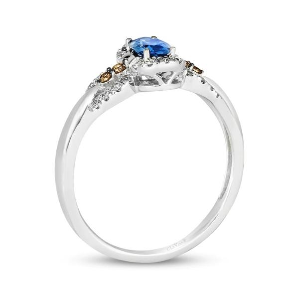 Le Vian Oval Cut Sapphire Ring 1/5 Cttw White CZ 14K Vanilla Gold