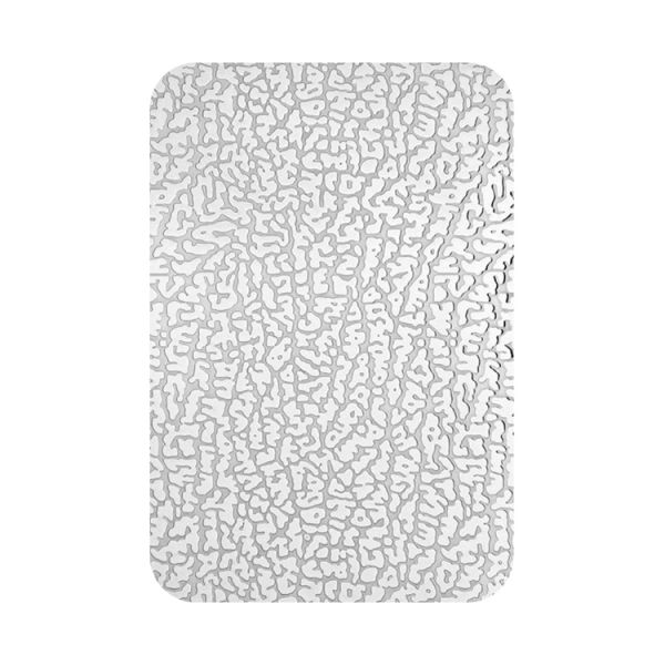 Leather Design Silver Polish Embossed Stainless Steel Sheet with Slit Edge for Decorative Wall