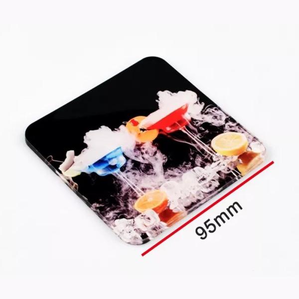 Round Acrylic Sublimation Coaster Blanks With Cork Back Custom Printing 10cm Size