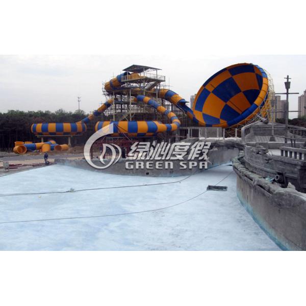 Water Park Construction Colorful Fiberglass Tornado Water Slide with Park Play Equipment